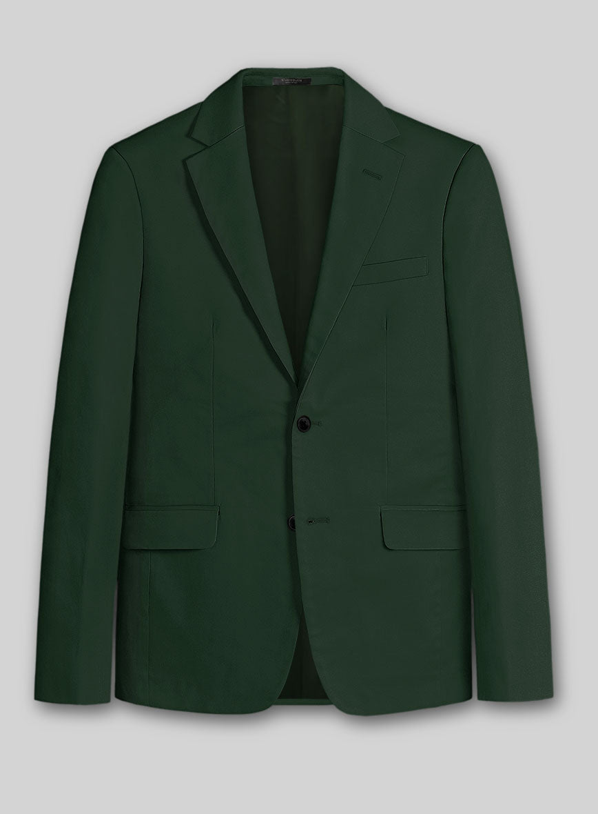 Italian Emerald Green Cotton Stretch Suit - StudioSuits