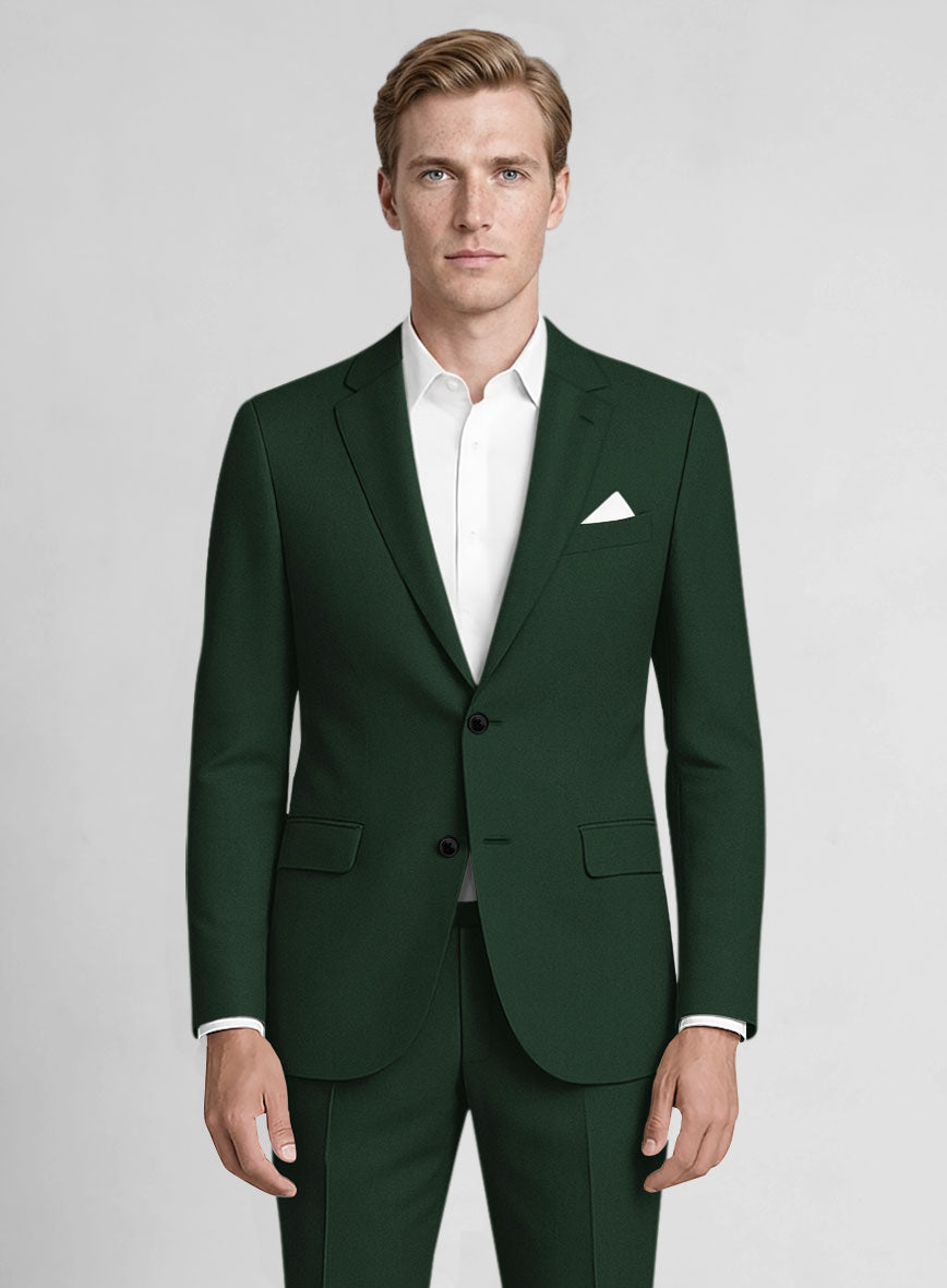Italian Emerald Green Cotton Stretch Jacket - StudioSuits