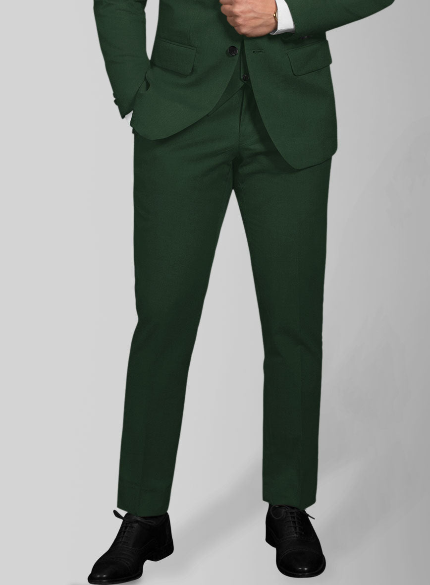 Italian Emerald Green Cotton Stretch Suit - StudioSuits
