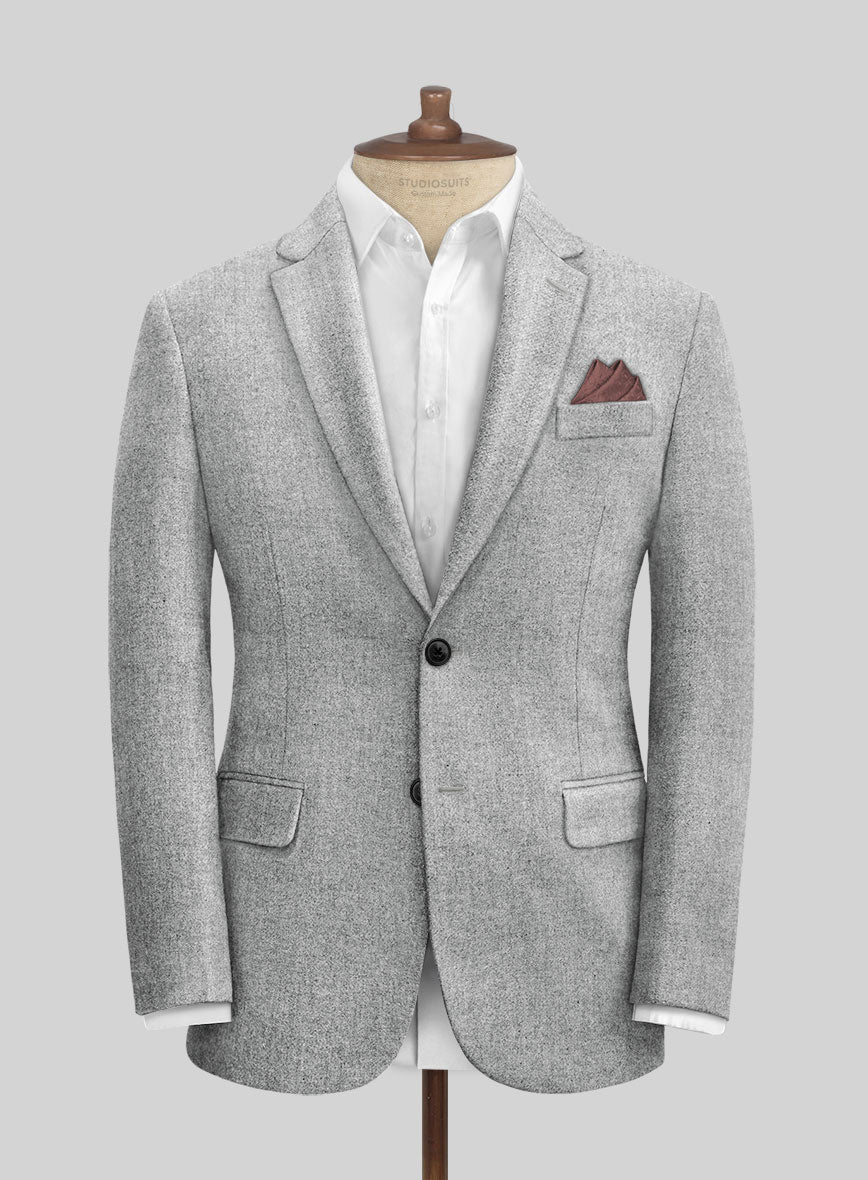 Veste Tweed Sartoria D'Alisa Sport Coat Taille 50 - Laine Grise, Occasion Excellent état, Vintage Italie