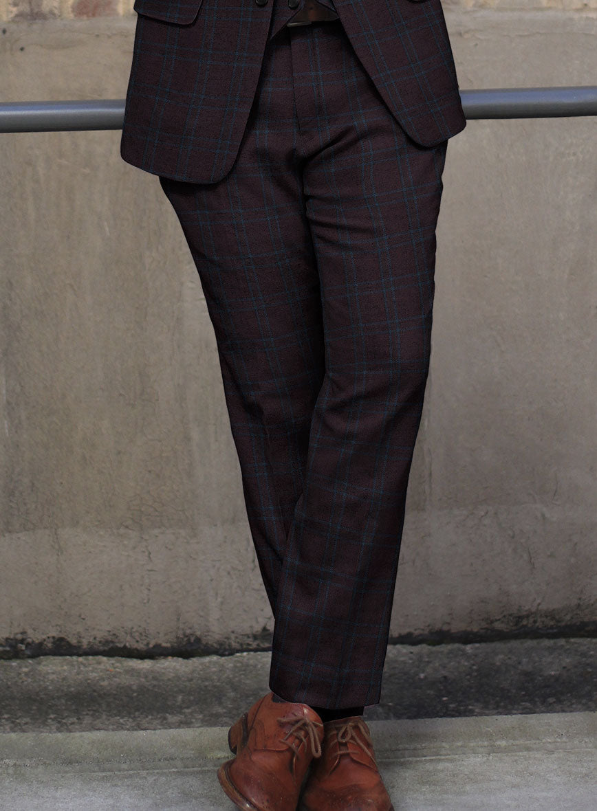 Italian Ernesto Check Tweed Pants - StudioSuits