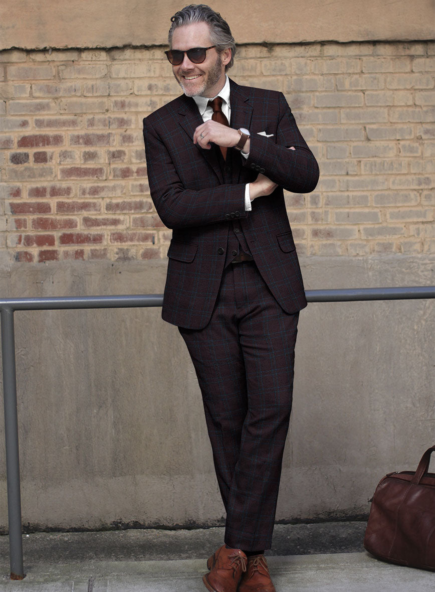 Italian Ernesto Check Tweed Suit - StudioSuits