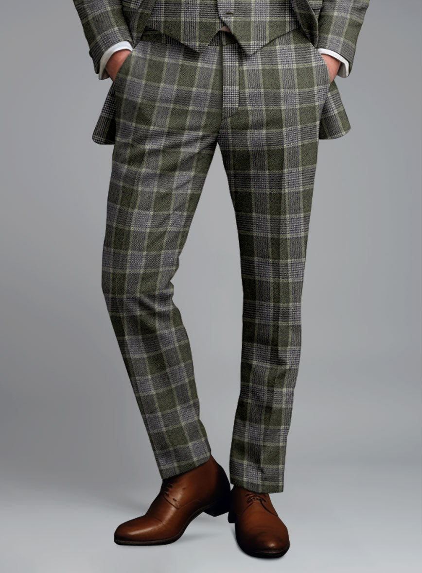 Italian Fabrizio Check Tweed Pants - StudioSuits