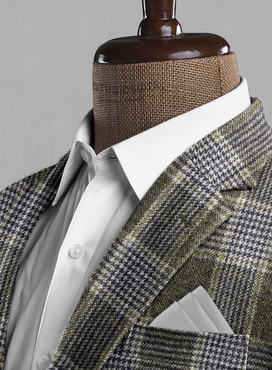 Italian Fabrizio Check Tweed Jacket - StudioSuits