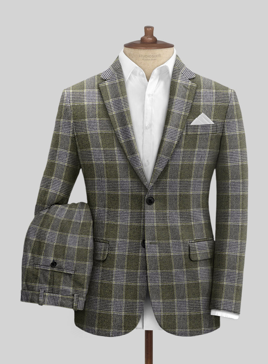 Italian Fabrizio Check Tweed Suit - StudioSuits