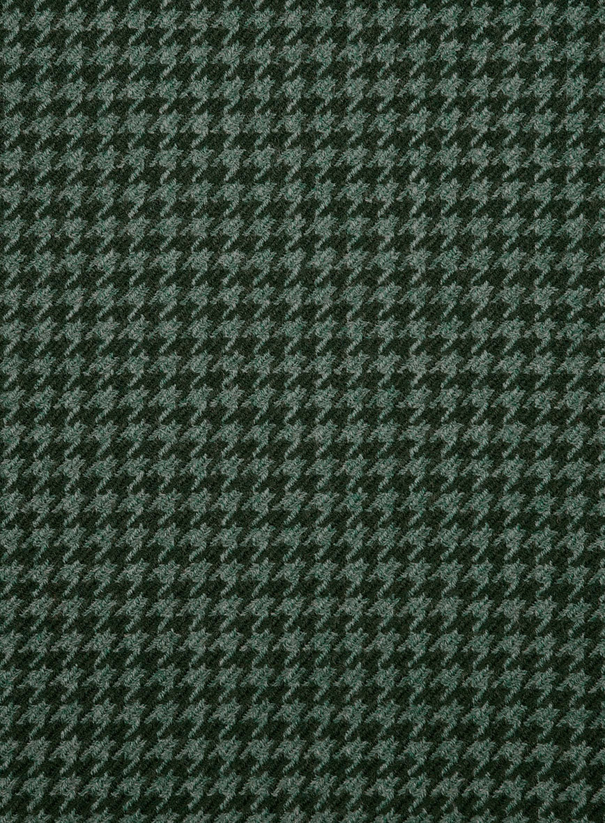 Italian Forest Green Houndstooth Tweed Jacket - StudioSuits
