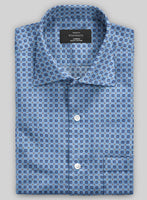 Italian Foulard Blue Summer Linen Shirt - StudioSuits