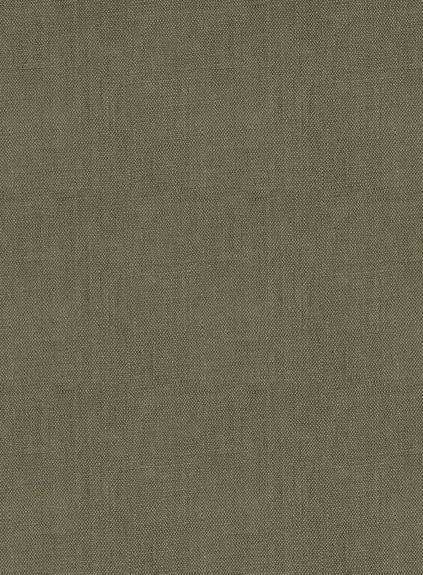 Italian French Green Linen Highland Trousers - StudioSuits