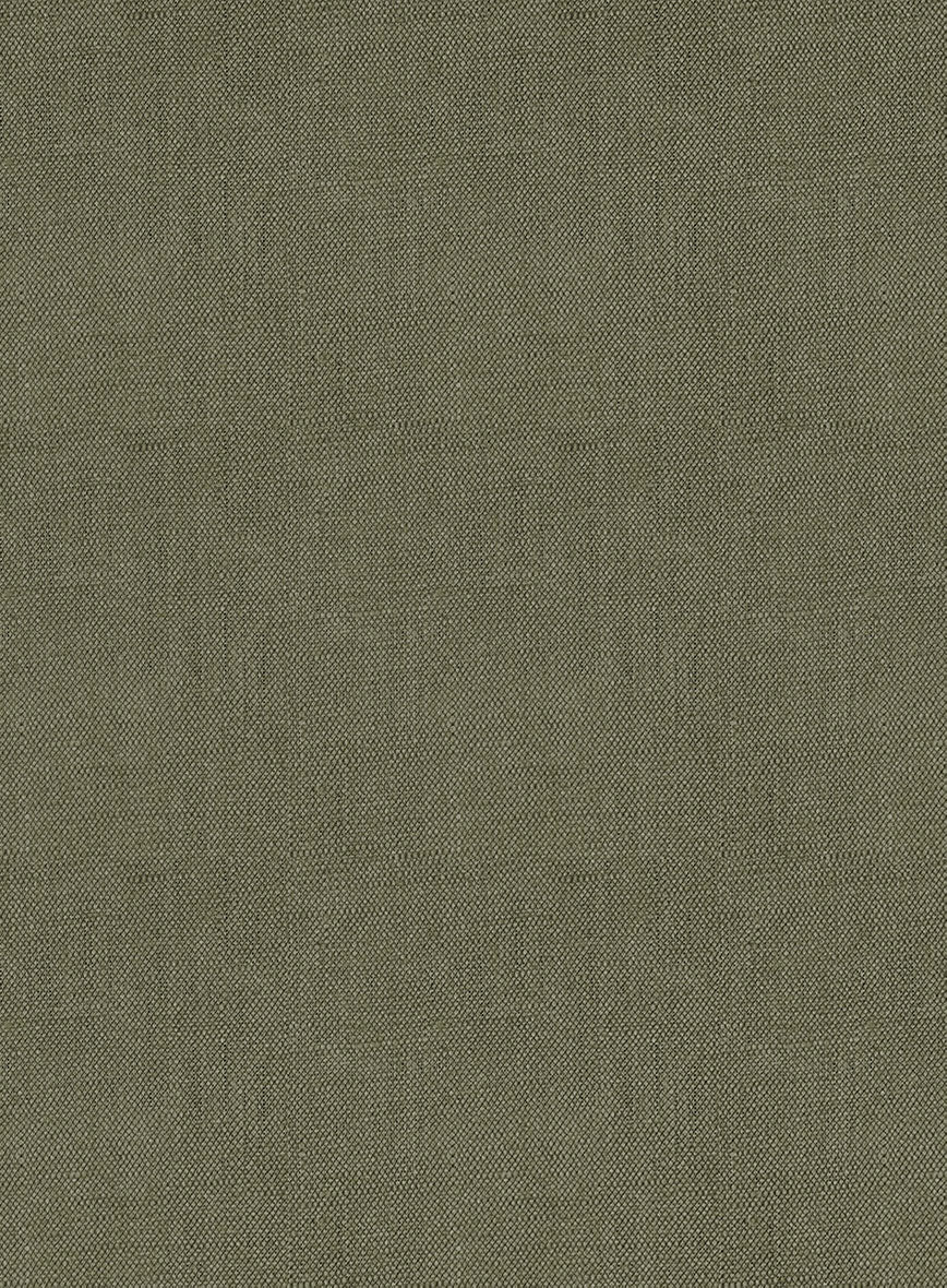 Italian French Green Linen Pants - StudioSuits