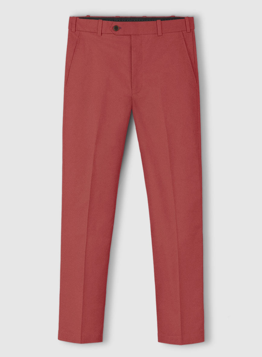 Italian Gimson Red Cotton Stretch Suit - StudioSuits
