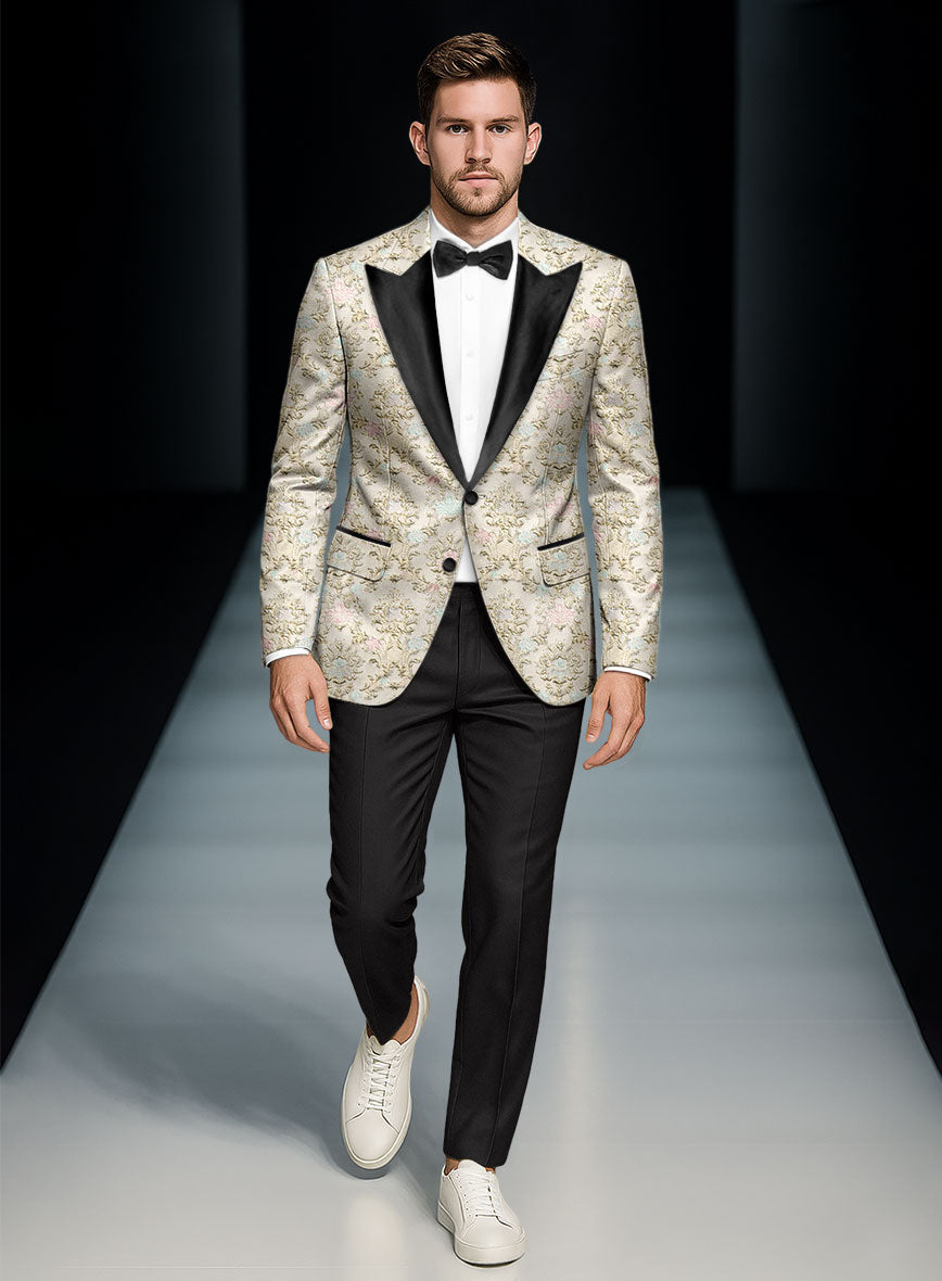 Italian Golden Rocaille Tuxedo Suit - StudioSuits