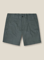 Italian Gray Cotton Stretch Shorts - StudioSuits