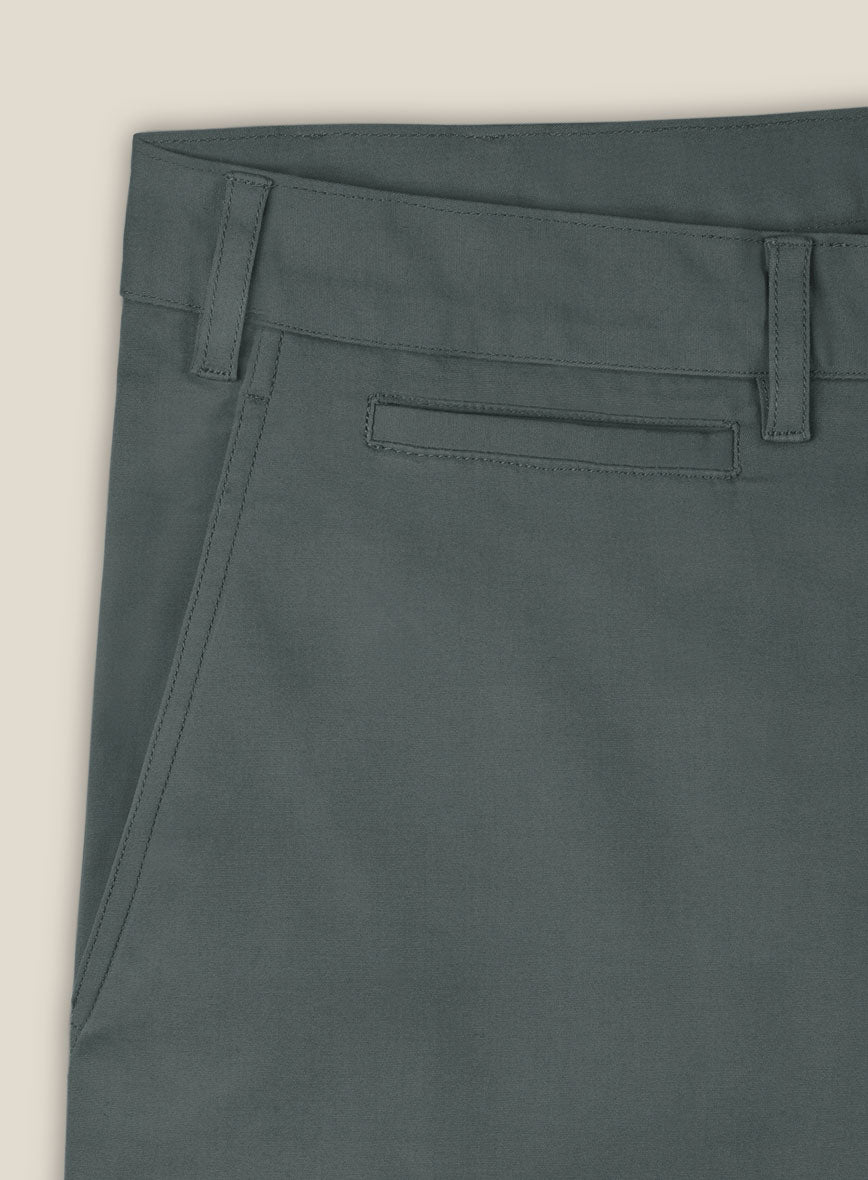 Italian Gray Cotton Stretch Shorts - StudioSuits