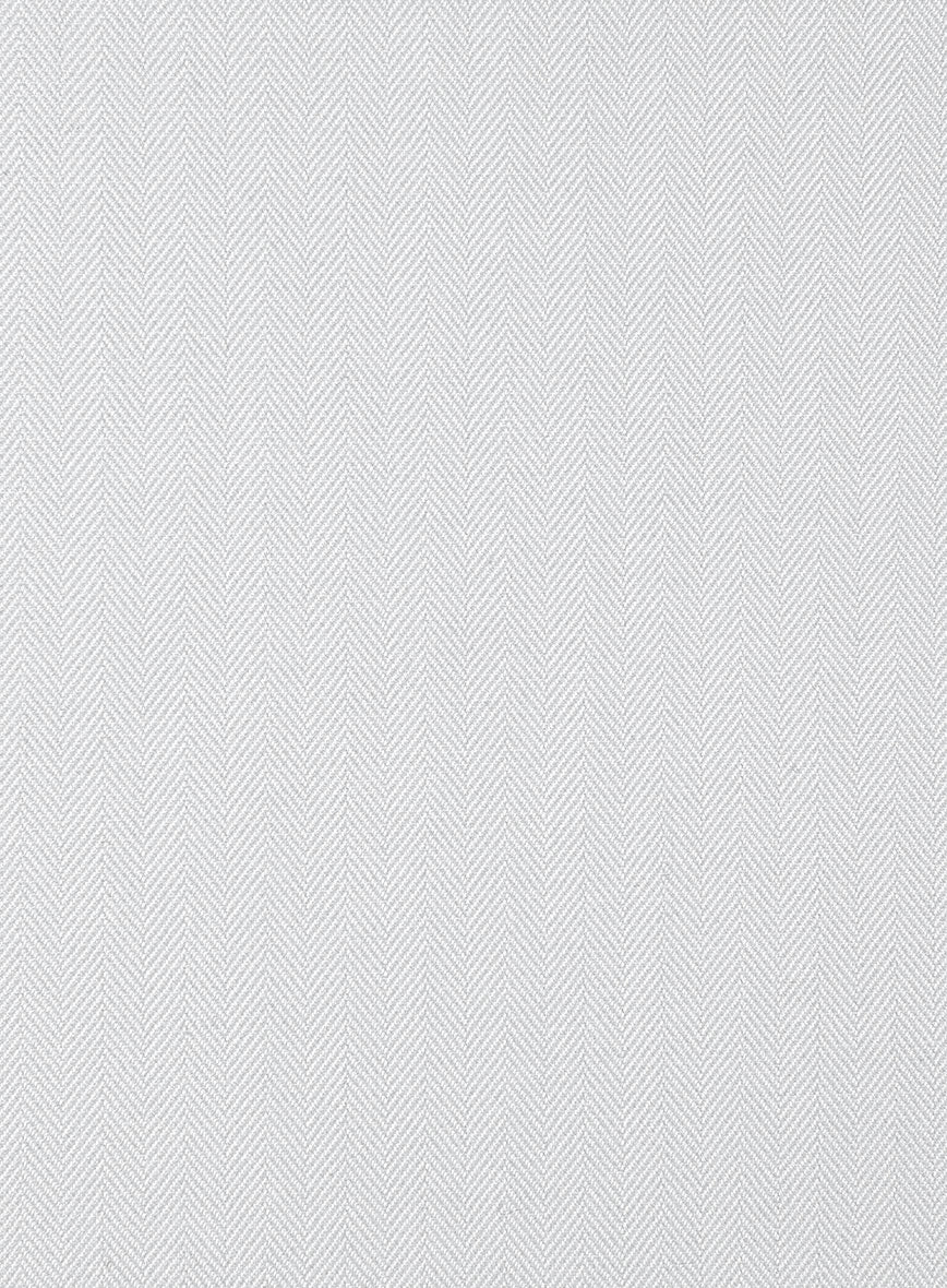 Italian Gray Herringbone Cotton Suit - StudioSuits