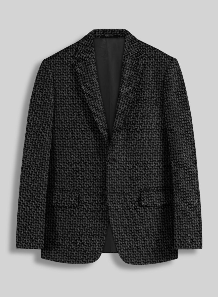 Italian Gray Houndsooth Tweed Jacket - StudioSuits