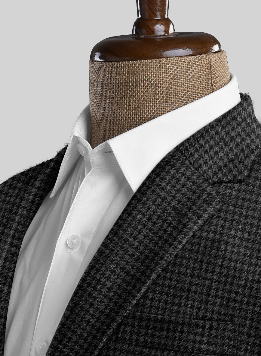 Italian Gray Houndsooth Tweed Jacket - StudioSuits