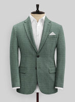 Italian Green Houndstooth Tweed Jacket - StudioSuits