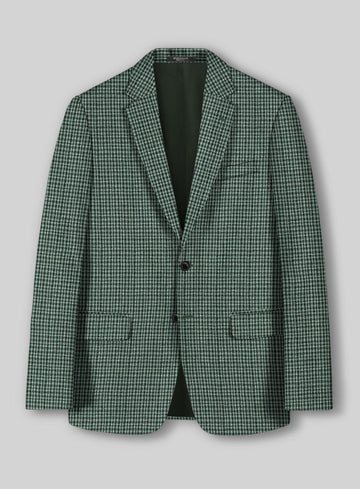 Italian Green Houndstooth Tweed Jacket - StudioSuits