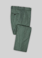 Italian Green Houndstooth Tweed Pants - StudioSuits