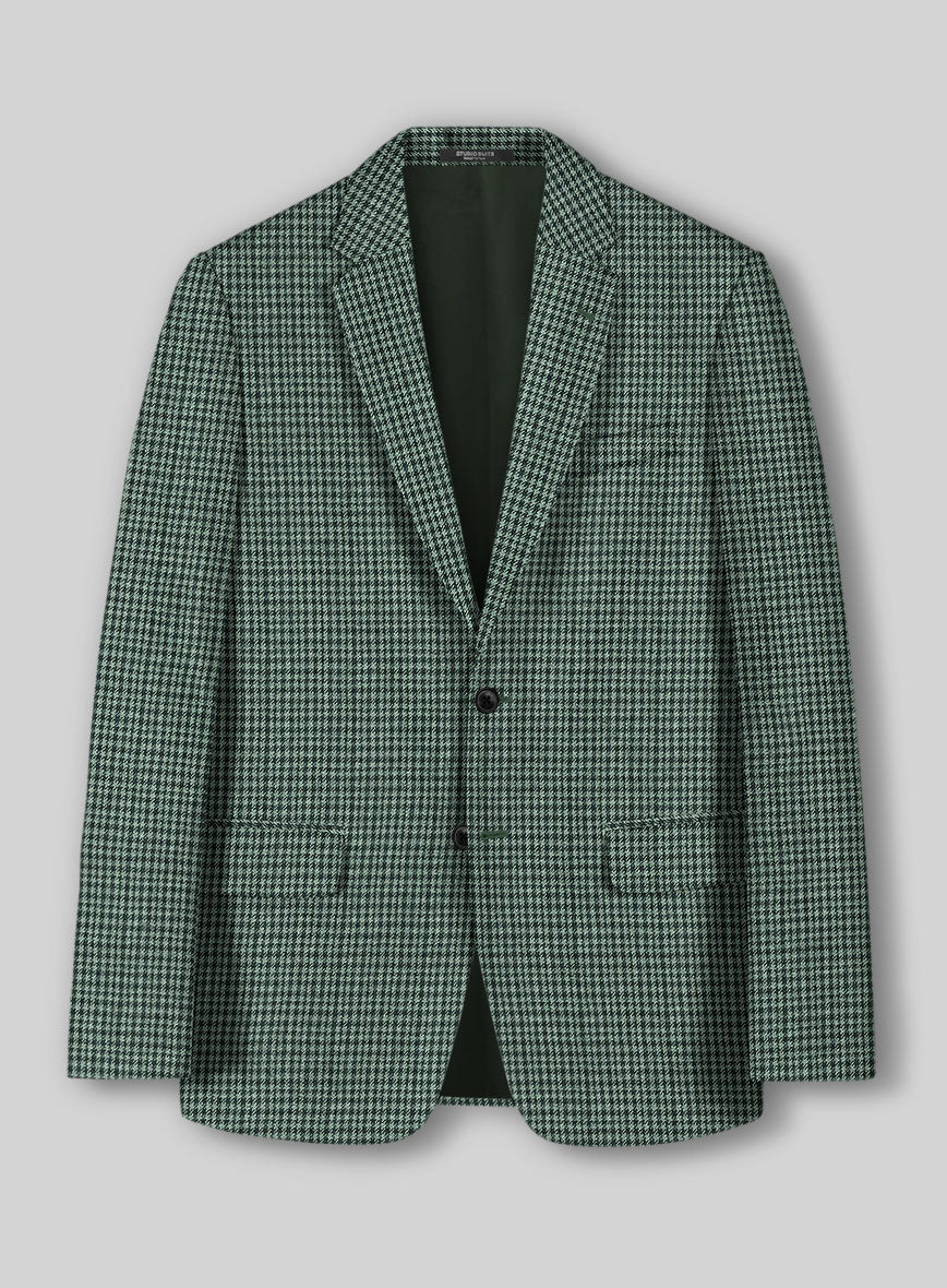 Italian Green Houndstooth Tweed Suit - StudioSuits