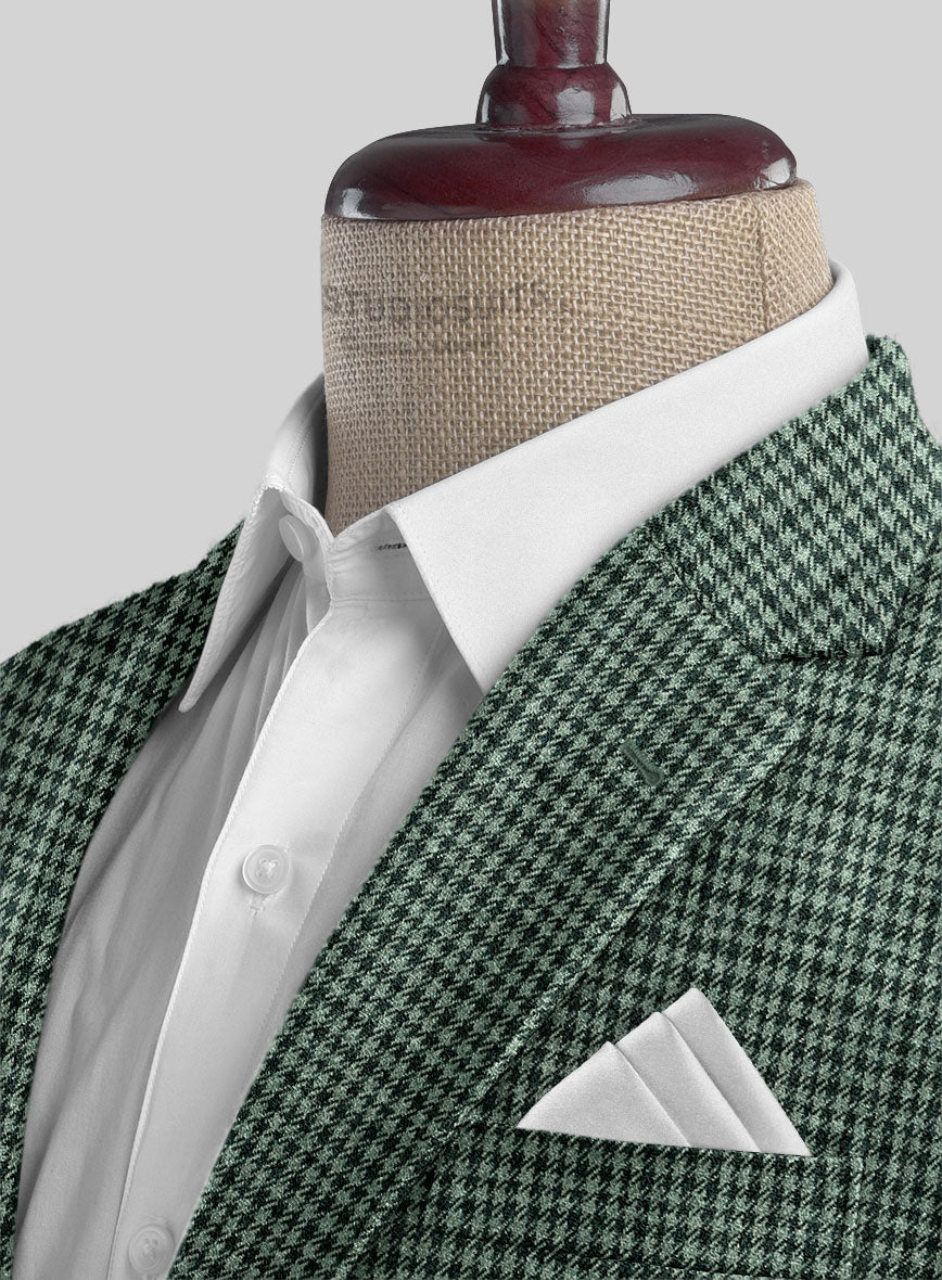 Italian Green Houndstooth Tweed Suit - StudioSuits