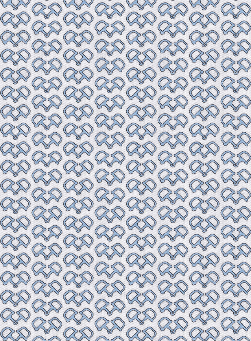 Italian Handcuffs Blue Summer Linen Shirt - StudioSuits
