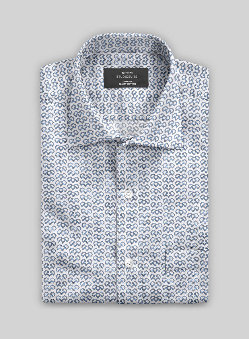 Italian Handcuffs Blue Summer Linen Shirt - StudioSuits
