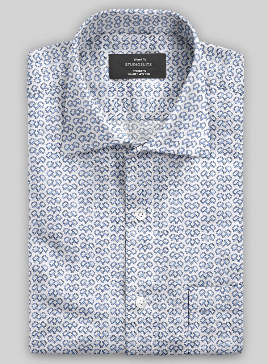 Italian Handcuffs Blue Summer Linen Shirt - StudioSuits