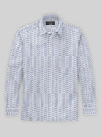Italian Handcuffs Blue Summer Linen Shirt - StudioSuits