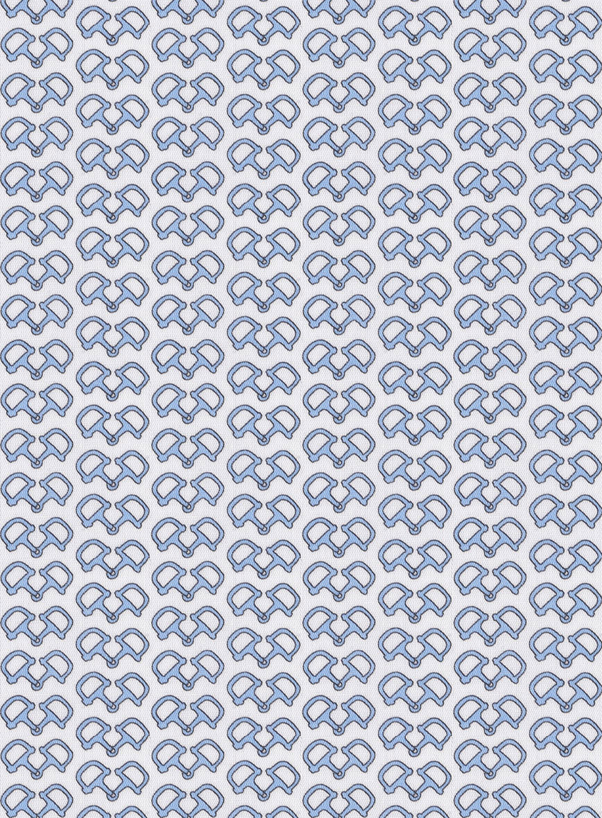Italian Handcuffs Blue Summer Linen Shirt - StudioSuits