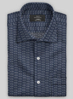 Italian Handcuffs Dark Blue Summer Linen Shirt - StudioSuits