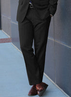 Italian Harna Black Herringbone Flannel Suit - StudioSuits