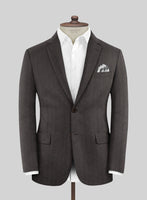 Italian Harna Brown Herringbone Flannel Suit - StudioSuits