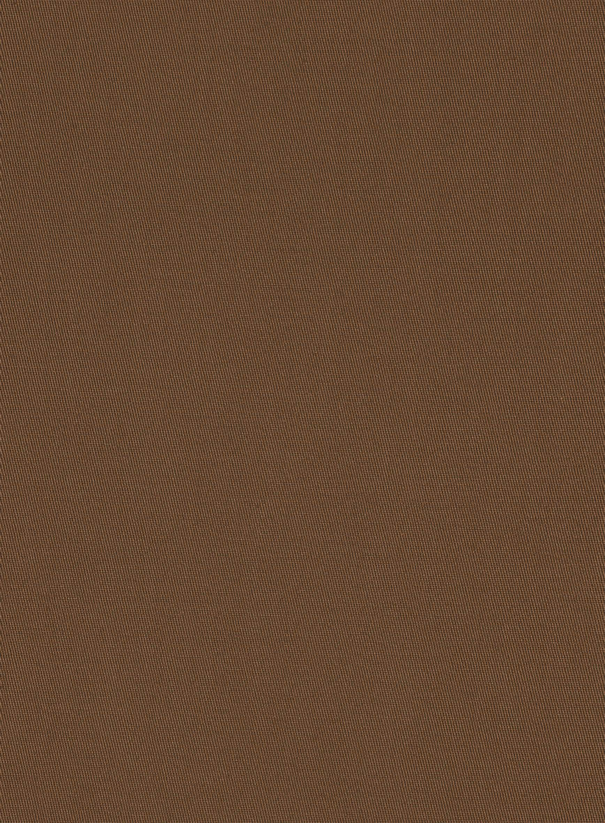 Italian Hickory Brown Cotton Stretch Shorts - StudioSuits