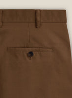 Italian Hickory Brown Cotton Stretch Shorts - StudioSuits