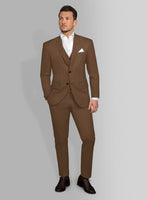 Italian Hickory Brown Cotton Stretch Suit - StudioSuits