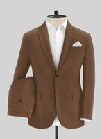 Italian Hickory Brown Cotton Stretch Suit - StudioSuits