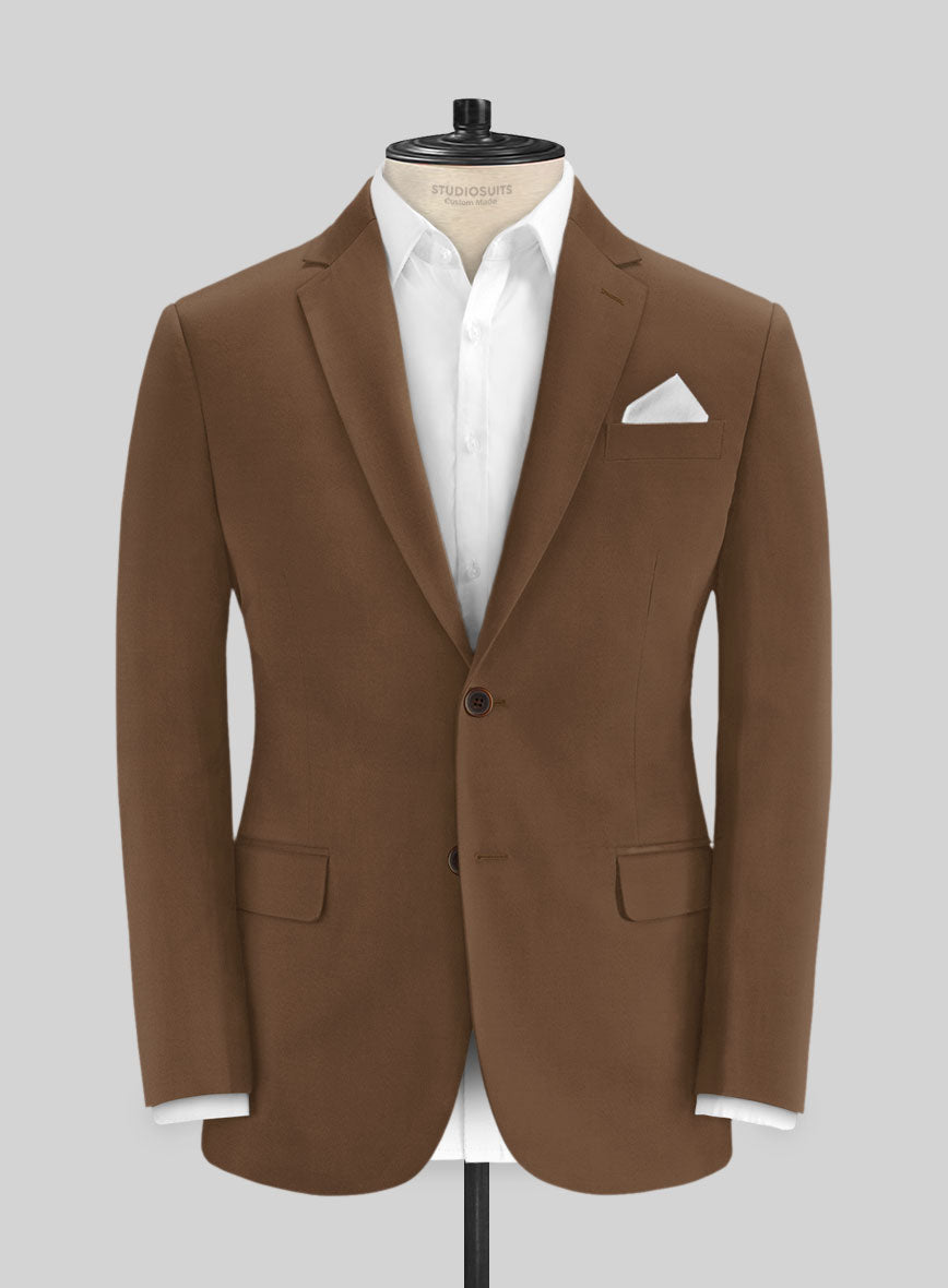 Italian Hickory Brown Cotton Stretch Suit - StudioSuits