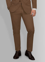 Italian Hickory Brown Cotton Stretch Suit - StudioSuits