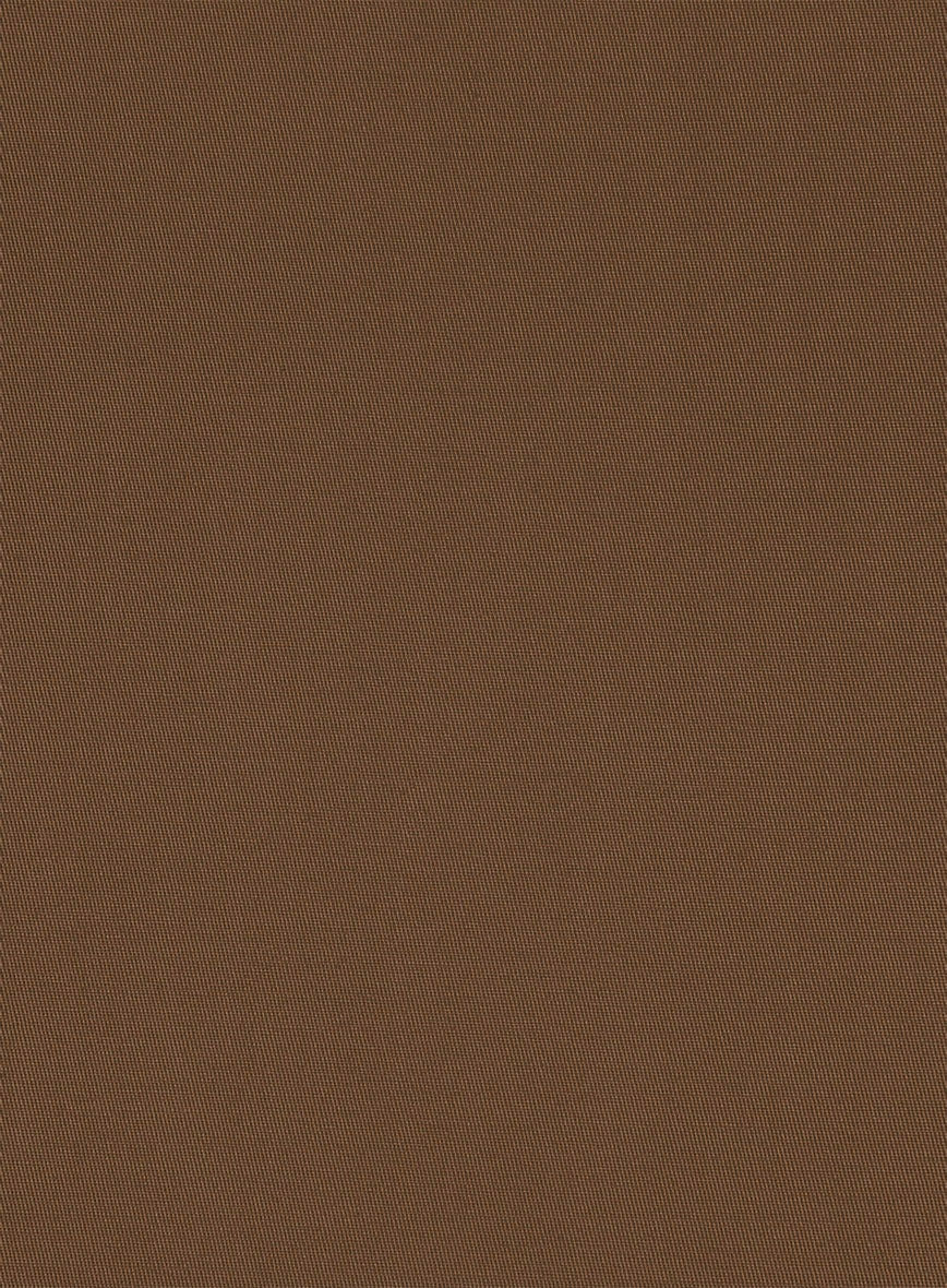 Italian Hickory Brown Cotton Stretch Pants - StudioSuits