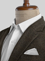 Italian Highlander Army Green Herringbone Tweed Suit - StudioSuits