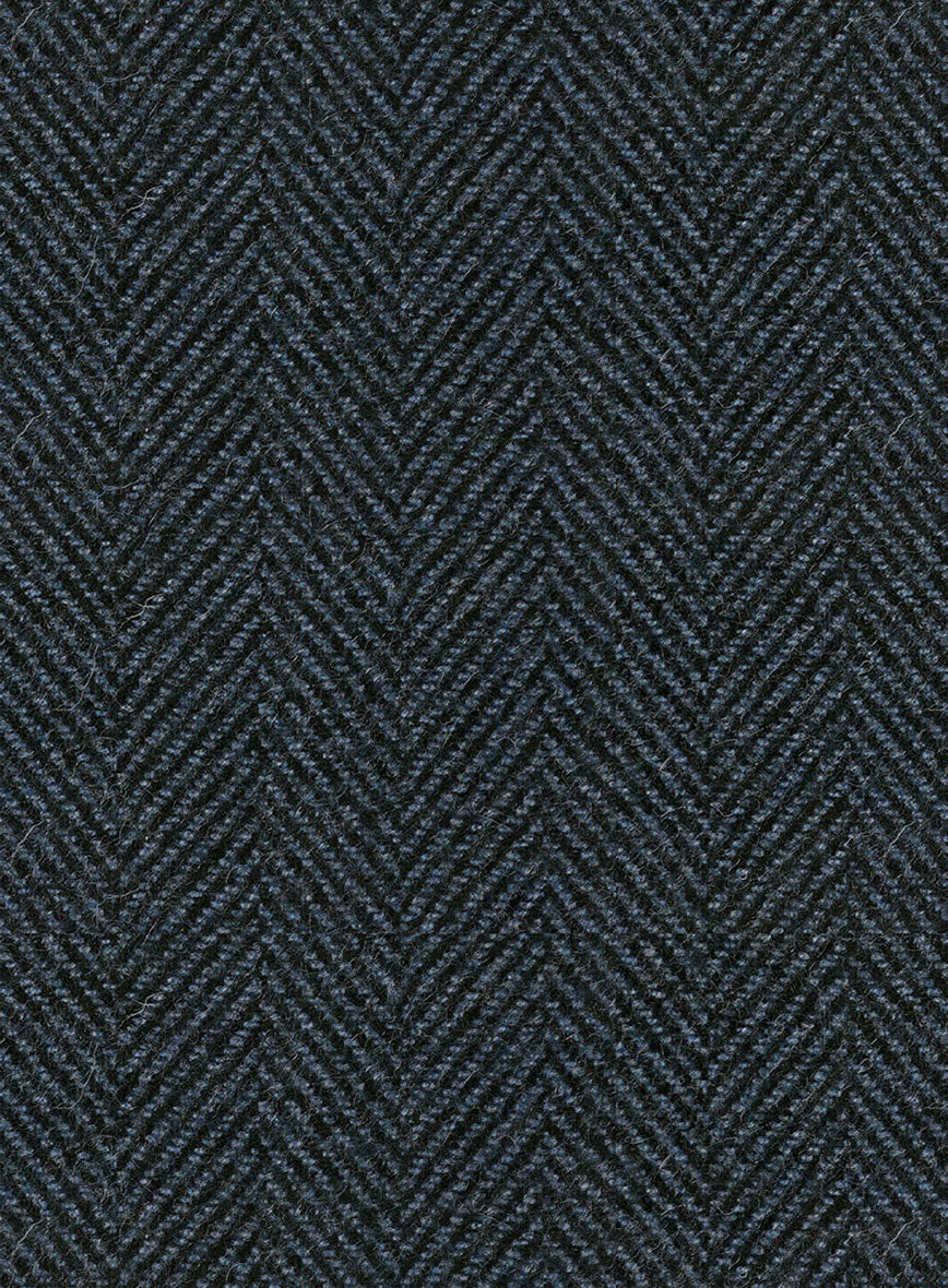 Italian Highlander Blue Herringbone Tweed Pants - StudioSuits
