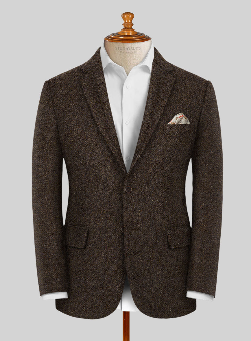 Italian Highlander Dark Brown Tweed Jacket - StudioSuits