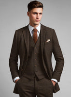 Italian Highlander Dark Brown Tweed Jacket - StudioSuits
