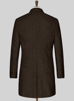 Italian Highlander Dark Brown Tweed Overcoat - StudioSuits