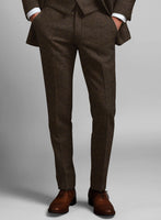 Italian Highlander Dark Brown Tweed Pants - StudioSuits