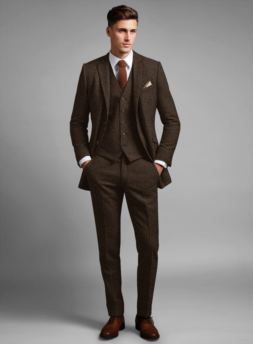 Italian Highlander Dark Brown Tweed Suit - StudioSuits