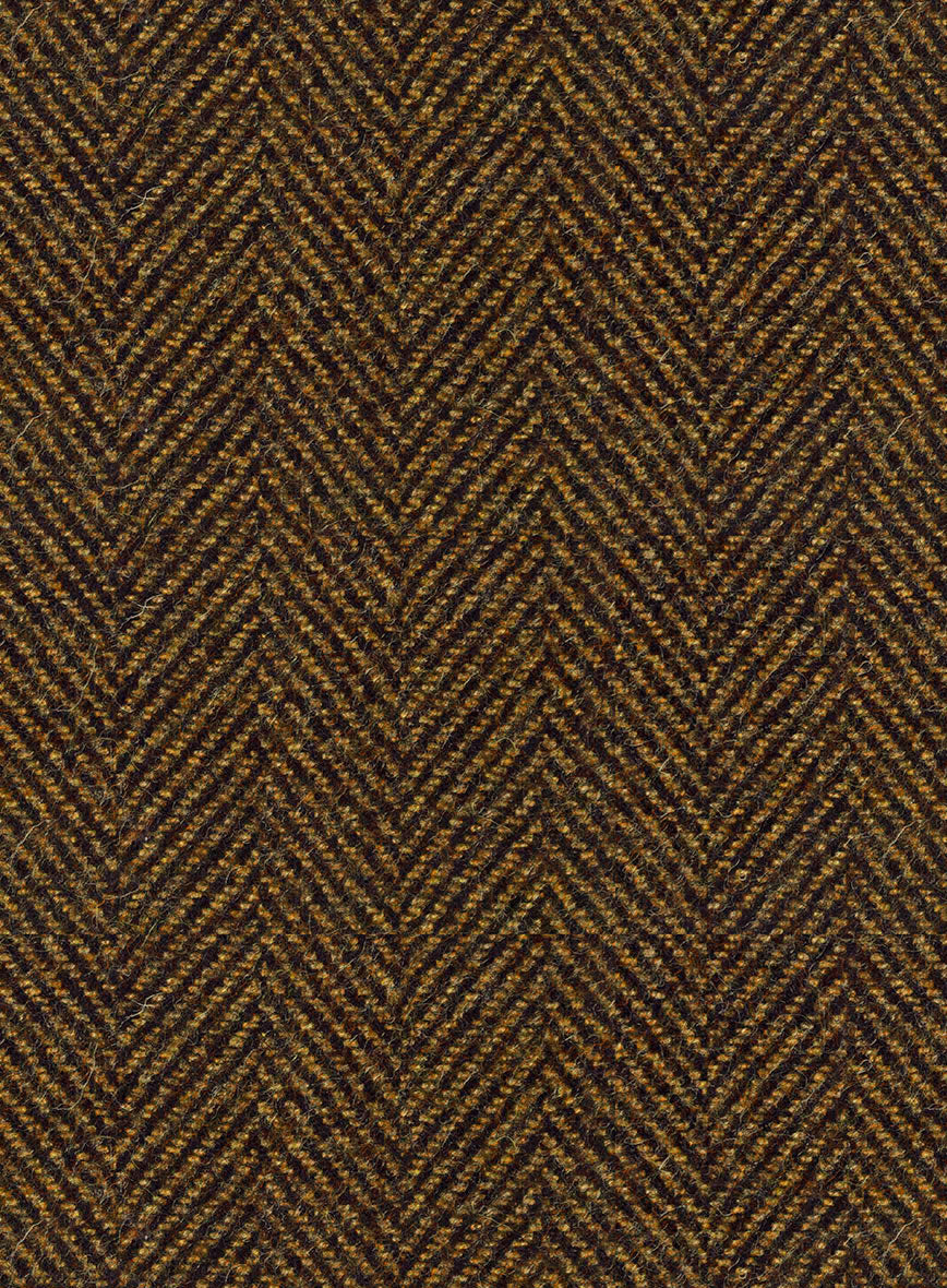 Italian Highlander Mustard Herringbone Tweed Hunting Vest - StudioSuits