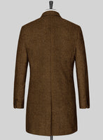 Italian Highlander Mustard Herringbone Tweed Overcoat - StudioSuits