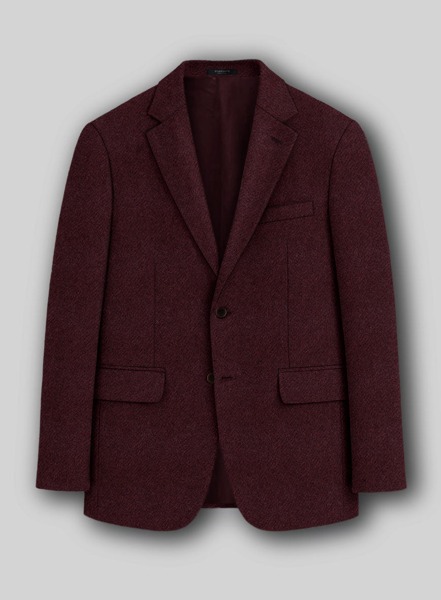 Italian Highlander Wine Tweed Jacket - StudioSuits